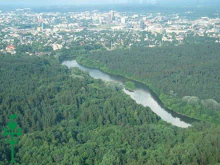 Vilniaus panorama iš televizijos bokšto. Matyti Neris.